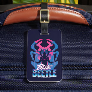 Étiquette À Bagage Bleu Beetle Rétrowave contre graphique