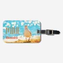 Bleu de plage personnalisé avec mouette