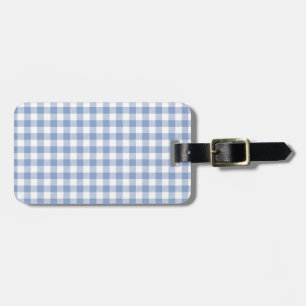 Étiquette À Bagage Bleu En vichy classique vérifié