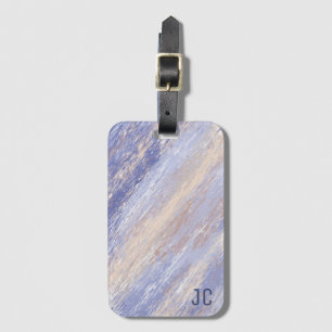 Étiquette À Bagage Bleu et beige Abstrait et embrouillé