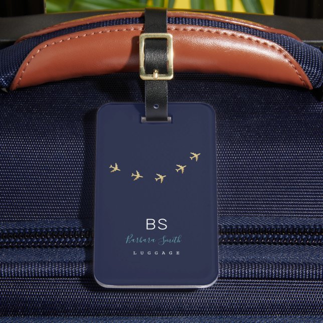 Étiquette À Bagage Bleu foncé discret Avion Identifiant de voyage (Insitu Rectoal 2)