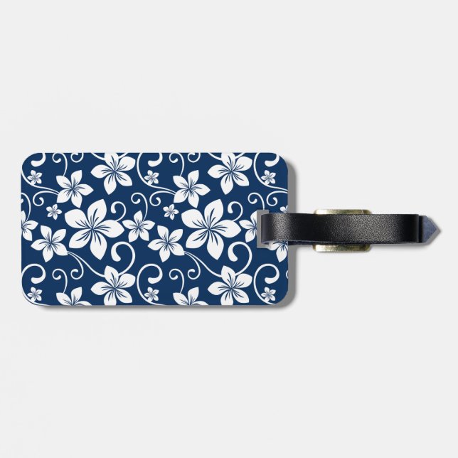 ÉTIQUETTE À BAGAGE BLEU HAWAII (BLEU DE LA MARINE) (Dos horizontal)