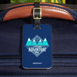 Étiquette À Bagage Bleu Laisser l'aventure commencer les bagages
