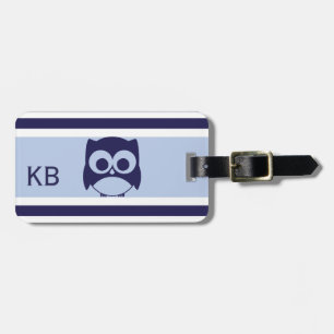 Étiquette À Bagage Bleu marine mignon personnalisé du motif de