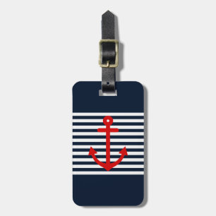 Étiquette À Bagage Bleu marine nautique