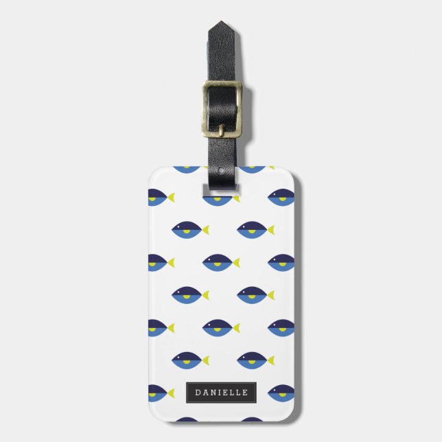 Étiquette À Bagage Bleu personnalisé Tang de | (Devant Vertical)