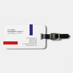 Étiquette À Bagage Bleu rouge clair attirant Minimaliste