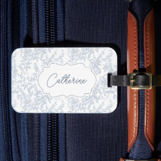 Étiquette À Bagage Bleu toile de pays français Fleur en dentelle Pers