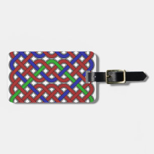 Étiquette À Bagage Bleu, vert et rouge céleste noeuds