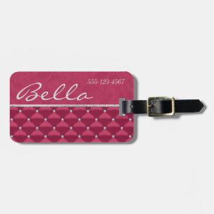 Étiquette À Bagage Bling violet et argenté rouge snob
