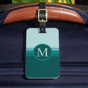 Étiquette À Bagage Bloc de couleur bleu Turquoise foncé personnalisé