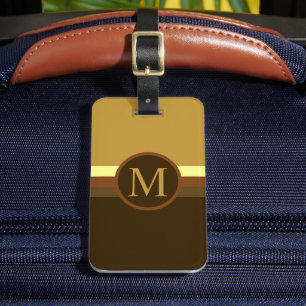 Étiquette À Bagage Bloc de couleur Brown foncé clair personnalisé