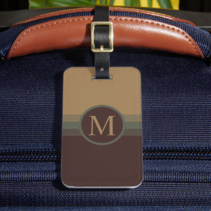 Étiquette À Bagage Bloc de couleur Brown Turquoise Olive Green