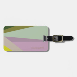 Étiquette À Bagage Bloc de couleur géométrique Lilac et Mint vert