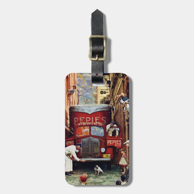 Étiquette À Bagage Bloc routier par Norman Rockwell (Devant Vertical)