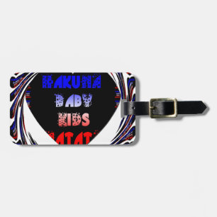 Étiquette À Bagage Blue Black Hakuna Matata Baby Kids Design.png