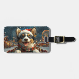 Étiquette À Bagage Blue Heeler Dog Roller Dessous de verre Noël