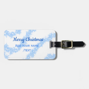 Étiquette À Bagage Blue merry noël scintillant lignes de parties scin