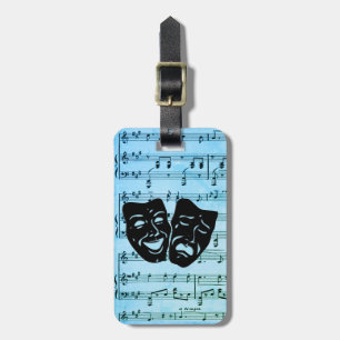 Étiquette À Bagage Blue Music Art unit les masques de théâtre