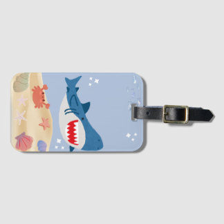 Étiquette À Bagage Blue shark luggage tag