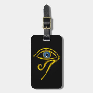 Étiquette À Bagage BLUE TALISMAN, OR HORUS OEIL noir