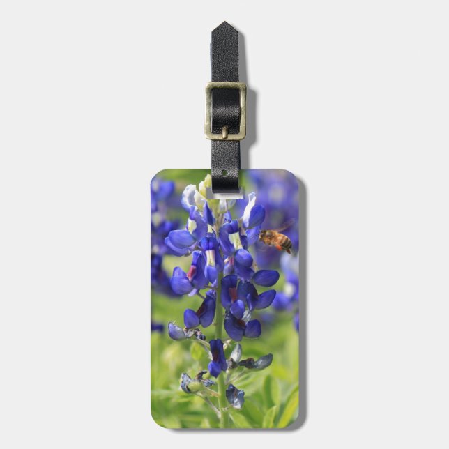 Étiquette À Bagage Bluebonnet de Texas et bagage personnalisé par (Devant Vertical)