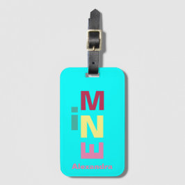 Étiquette À Bagage Boho bleu Aqua bleu vif multicolore