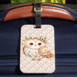 Étiquette À Bagage Boho Cottagecore Owl Floral Farmcore Charme