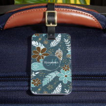 Boho plumes doodle fleurs turquoise turquoise brun