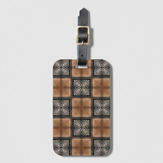 Étiquette À Bagage Bois Brown sur la grille noire