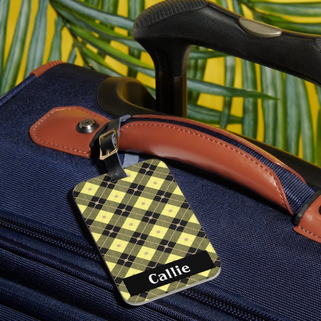 Étiquette À Bagage Bois de Lumberjack noir et jaune (Insitu Rectoal 1)