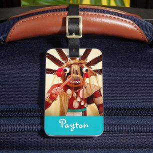 Étiquette À Bagage Bois kachina poupée photo bold nom personnalisé sc