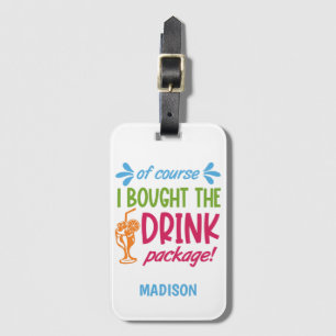 Étiquette À Bagage Boissons de croisière de nom personnalisé