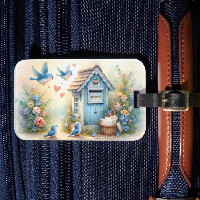 Étiquette À Bagage Boîte aux lettres Bleue de Lettres d'Amour Cottage (Insitu Rectoal 4)