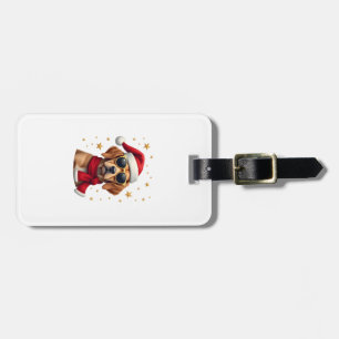 Étiquette À Bagage Boîte Drôle de Chien Boxer Lumières de Noël Costum