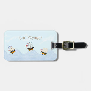 Étiquette À Bagage "Bon Voyage !" 3 Jolies embarcations en mer sur me