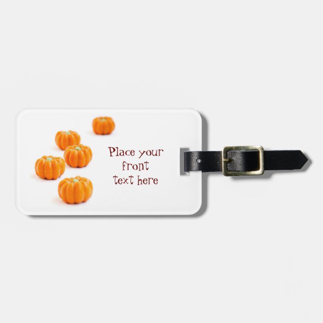 Étiquette À Bagage Bonbons citrouilles d'Halloween (Devant horizontal)
