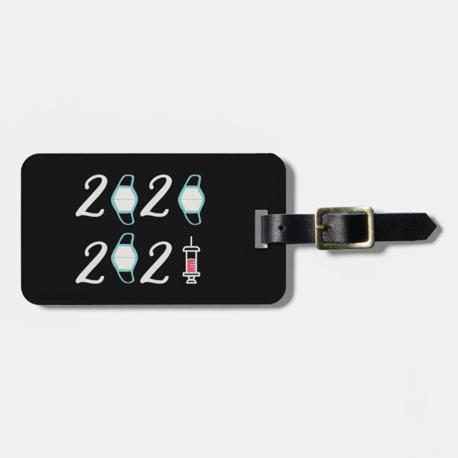 Étiquette À Bagage Bonjour 2021 Adieu 2020 - C’est enfin terminé (Devant horizontal)