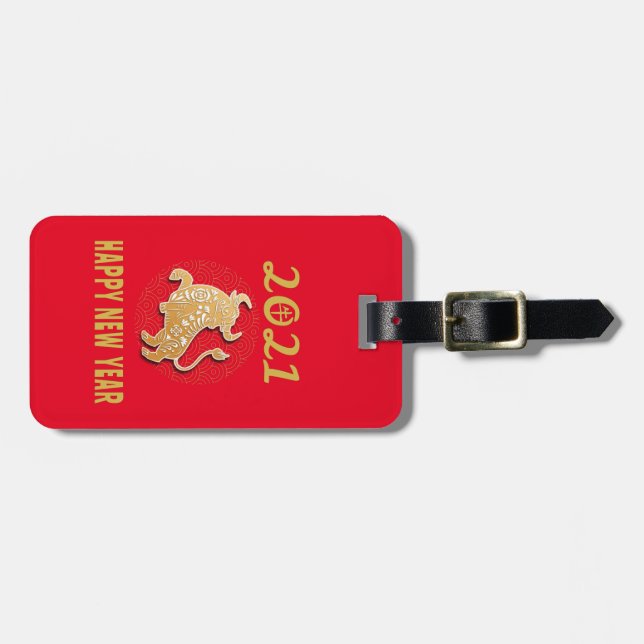 Étiquette À Bagage Bonne année chinoise 2021 (Devant horizontal)