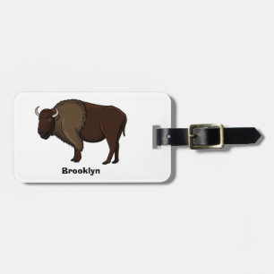 Étiquette À Bagage Bonne illustration de bison américain