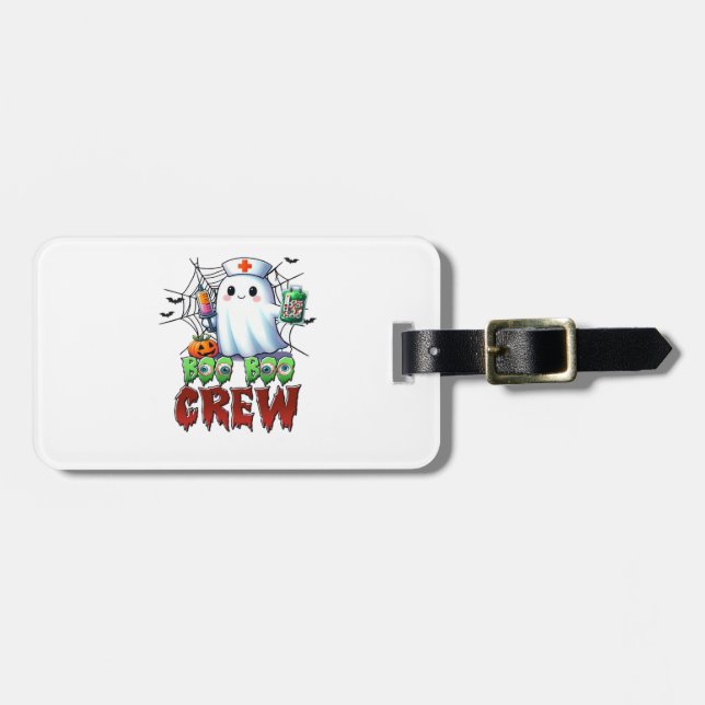 Étiquette À Bagage Boo Boo Crew Nurse Halloween Ghost Funny Classic T (Devant horizontal)