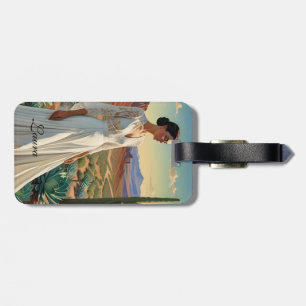 Étiquette À Bagage Bord de purification - Femme dans un dessert