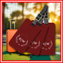 Bordeaux et Blanc | Monogramme des initiales moder