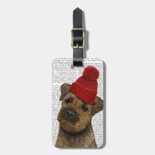 Étiquette À Bagage Bordure de Terrier avec Casquette roux 3
