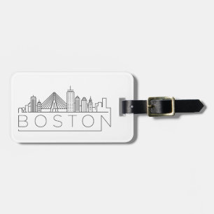 Étiquette À Bagage Boston a stylisé l'horizon