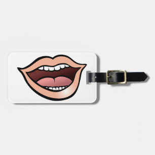 Étiquette À Bagage Bouche Ouverte Lèvres Dents Langue