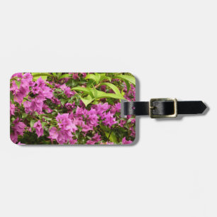 Étiquette À Bagage Bougainvillées tropicales violettes