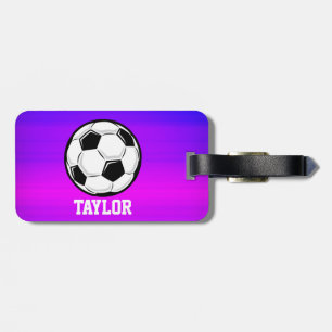 Étiquette À Bagage Boule de football; Violet bleu vibrant et Magenta