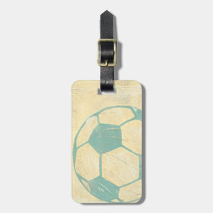 Étiquette À Bagage Boule de soccer bleu Pastel par Chariklia Zarris