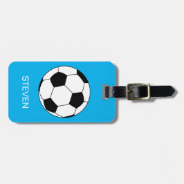 Étiquette À Bagage Boule de soccer Sport personnalisée Bleu